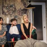 Fiona Wade (Jenny), Jay McGuiness (Ben), Vera Chok (Lauren) in 2.22 - A Ghost Sory (photo: Johan Persson)