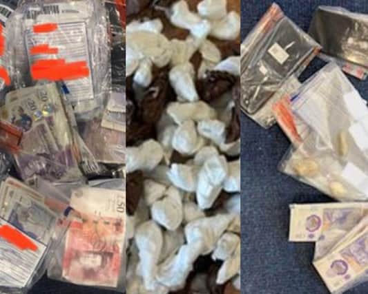 The team seized five cars, cash totalling £20,440 and class A drugs worth £12,400