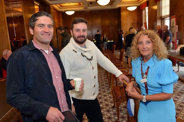 Veterans Lee Blunt and Alex Dixon with Elizabeth Gaunt at the event. Pictures by Brian Eyre.