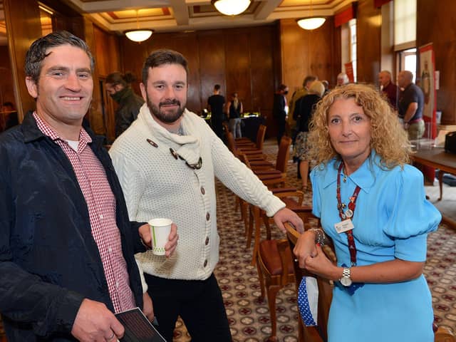 Veterans Lee Blunt and Alex Dixon with Elizabeth Gaunt at the event. Pictures by Brian Eyre.