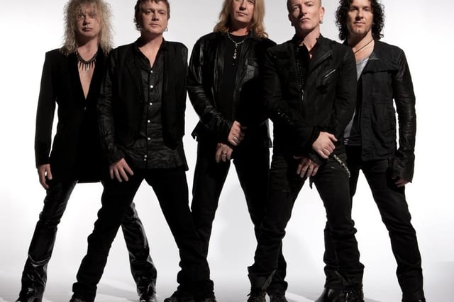 Born on November 1, 1963, Rick Allen (pictured second from left) attended Dronfield Henry Fanshawe School and began playing drums at age nine before later joining Def Leppard in 1978. He overcame the amputation of his left arm seven years later and continues to play with the band to this day. He is known as 'The Thunder God' by fans and is ranked seventh on the UK website Gigwise in The Greatest Drummers of All Time list.