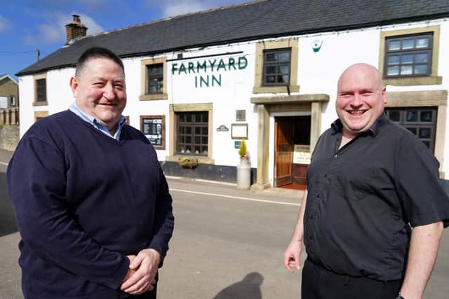 Farmyard Inn Youlgreave. Landlords Richard Morgan and Rick Ellison.