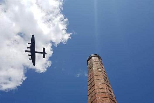 The Lancaster Bomber took the skies for a fly-by.