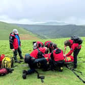 The injured horse rider was rescued by the Edale MRT. Credit: Edale MRT