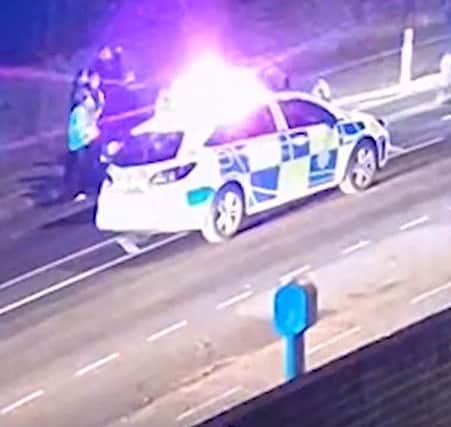 Shocking CCTV footage released by Nottinghamshire Police shows a Chesterfield teenager staging a fake motorbike crash, sparking a huge 999 response that could have risked the lives of others