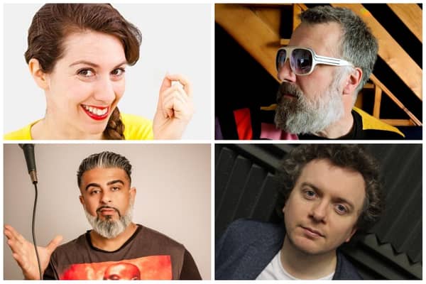 Meryl O'Rourke, Duncan Oakley, Carl Jones and Lovdev Barpaga, clockwise from top left, will be entertaining the audience at Bolsover Assembly Rooms on Saturday, September 16, 2023.