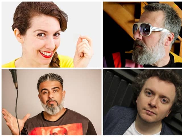 Meryl O'Rourke, Duncan Oakley, Carl Jones and Lovdev Barpaga, clockwise from top left, will be entertaining the audience at Bolsover Assembly Rooms on Saturday, September 16, 2023.