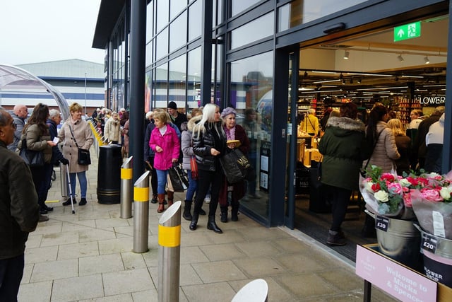 The first 200 customers to arrive were given a golden ticket - which guaranteed them a prize ranging from a bag of Percy Pigs to a £200 voucher.