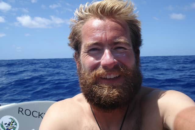 British adventurer James Ketchell in the Atlantic Ocean