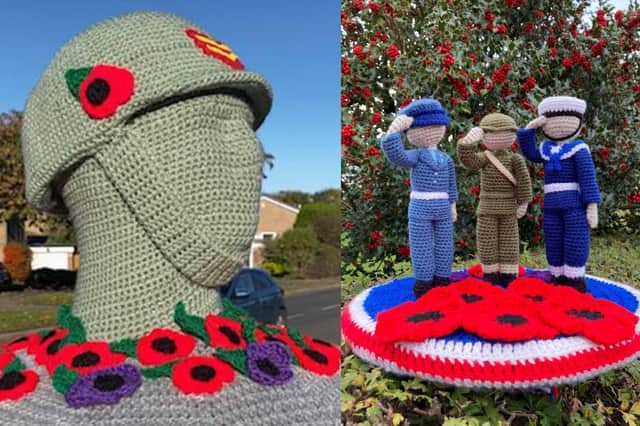Knitters have  created incredible 'toppers' as part of remembrance commemorations
