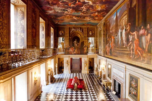 Chatsworth House's magnificent Painted Hall.