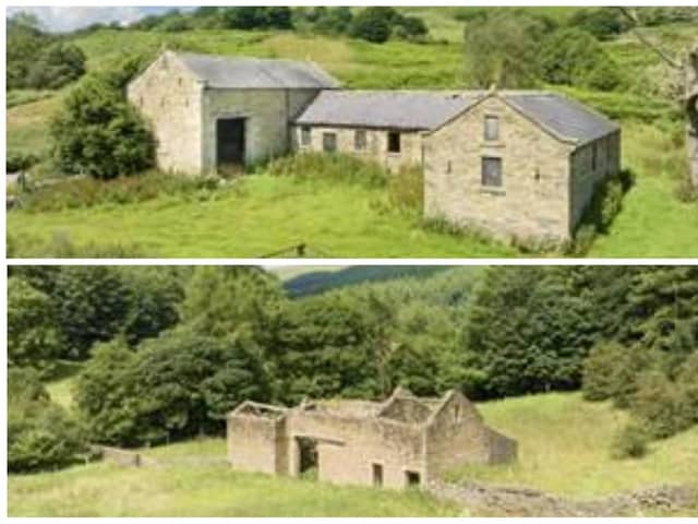 Low Barn, pictured top, is on the market with a guide price of £350,000. Two Thornfields is being offered for sale with a guide price of £275,000.