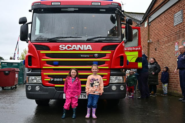 Families had  the opportunity to get up close to a fire engine.