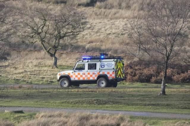 The casualty was transported to hospital via helicopter. 
Credit: Edale Mountain Rescue Team