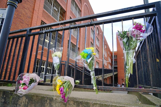 Flowers have been left outside the New Beetwell Street multi-storey car park.