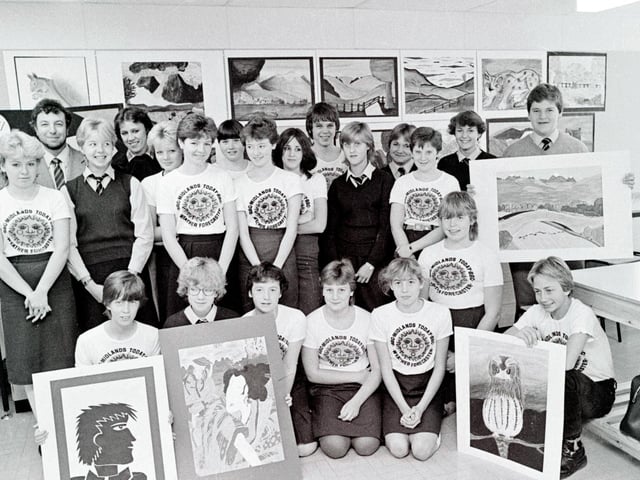 Ripley Mill Hill school weather pictures for BBC Midlands today, October 1983.