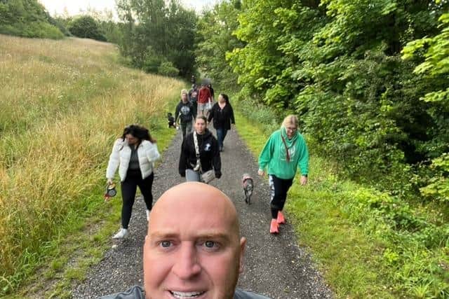 Ben Haye, 35, from Bolsover, has decided to set up a walking group after his divorce left him feeling lonely during morning walks with his dogs.