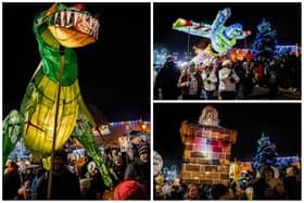 Spectacular lanterns were carried from Bolsover Castle to the town centre.