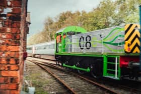 The new eco train was launched at Barrow Hill roundhouse in Chesterfield