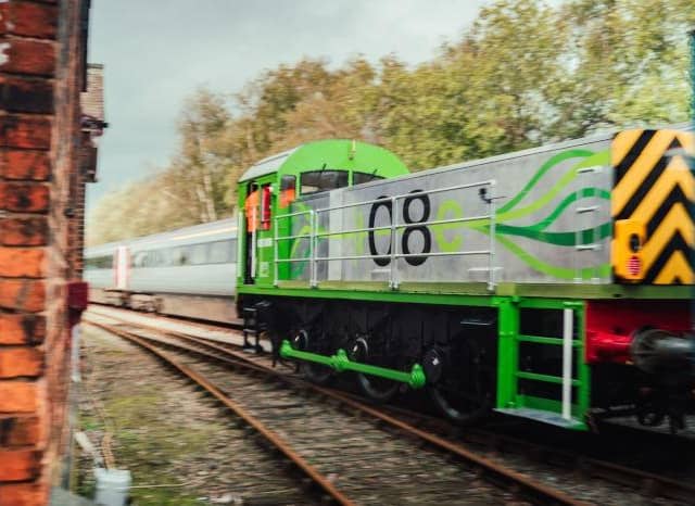 The new eco train was launched at Barrow Hill roundhouse in Chesterfield