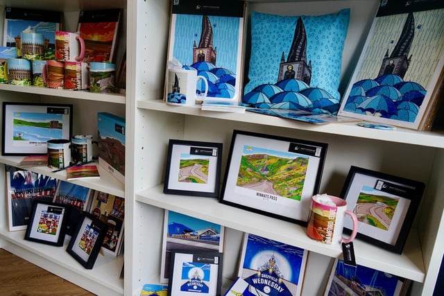 In his shop, Matt has something for everyone – from small framed art ready to be taken home to larger drawings that need framing.