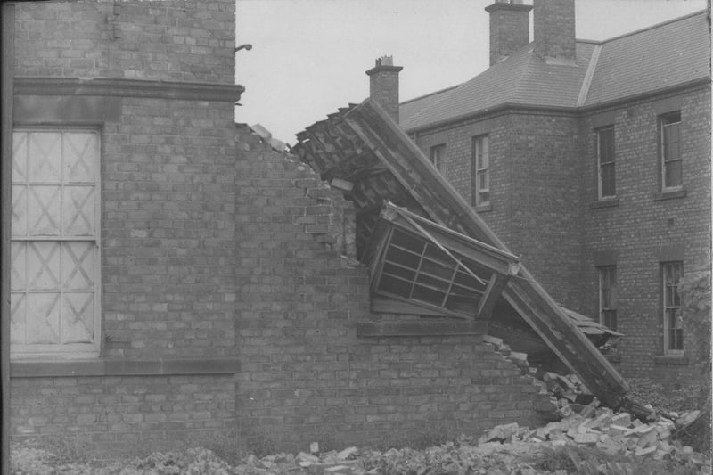 Part of the roof at Howbeck hospital collapsed under bomb damage in July 1942. Photo: Hartlepool Museum Service.