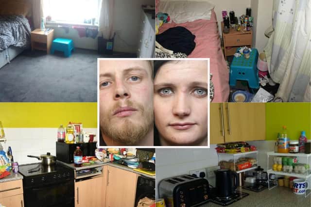Photos show how Boden and Marsden tidied their home to fool social care and how conditions deteriorated after Finley's return
