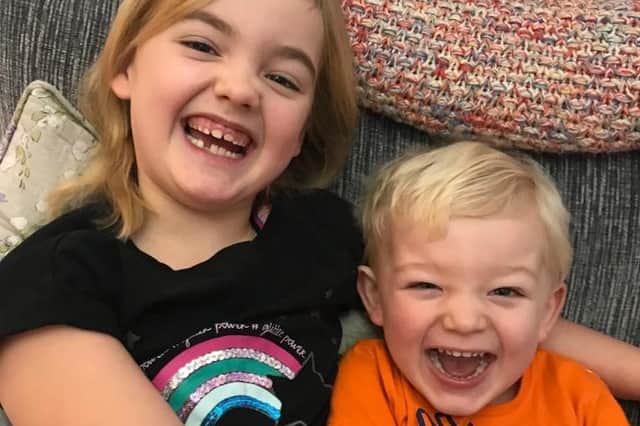 Eva-May Menzies, seven, and her three-year-old brother Bobby, from Brampton, both required critical care at Sheffield Children's last year