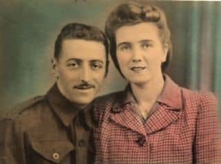 Margaret and Frank Woods in 1944 when Frank was in the Army on National Service.