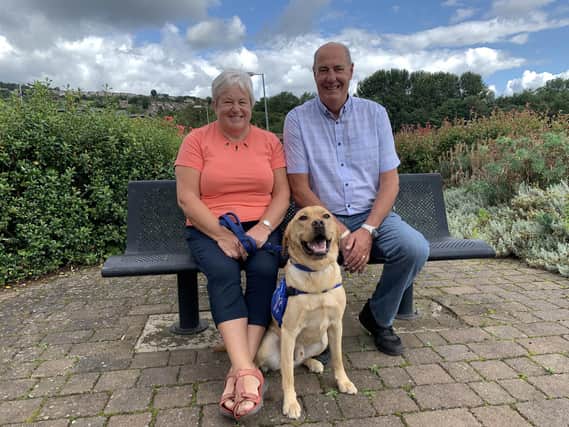Ian and Heather Williams, who live in Staveley, Chesterfield, were helping to train Derek, a yellow Labrador since October 2021. Derek, who turned 2 earlier this week, left the couple in February this year to complete further training. He is set to help epilepsy sufferers in the future.