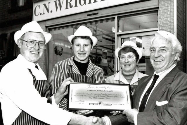 Shop with assurance scheme for Codnor CN Wrights butchers, 1991