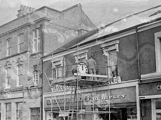 Rowells clock, Ripley, February 1978.