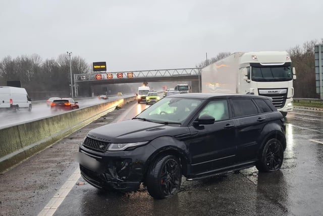 On January 10, the DRPU tweeted: “ M1 motorway - lots of standing water causing issues this morning. This was a two-vehicle collision after hitting standing water and then crash barrier. No injuries but lots of tailbacks. The signs are there to slow you down.“