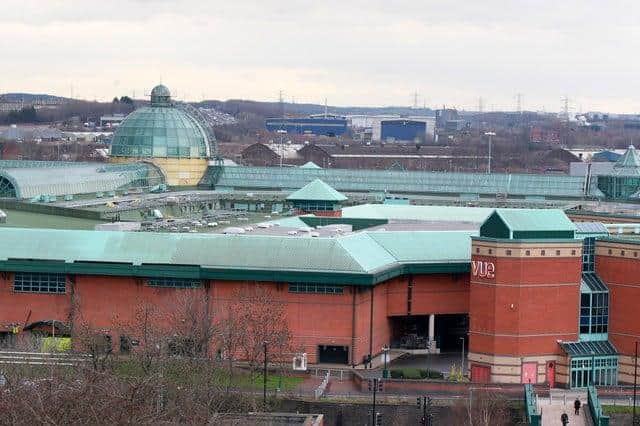 Two teenage girls were allegedly groomed and sexually-exploitated and abused by three men after they used to visit the Meadowhall Shopping Centre, in Sheffield (pictured.)