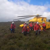 Edale Mountain Rescue Team was called by Derbyshire Police to attend to reports of a ‘sizable fall’ by a young walker from Mothercap Rock above Surprise View. Due to the potentially serious nature of the call, air ambulance teams were immediately dispatched.
