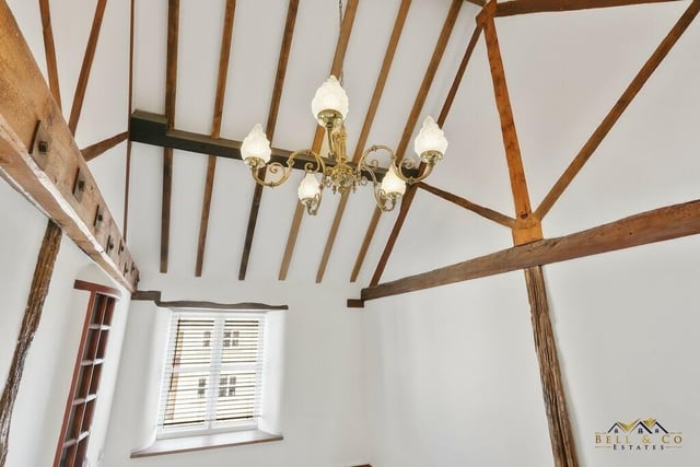 Amazing original beams adorn the ceiling of the hallway and landing.
