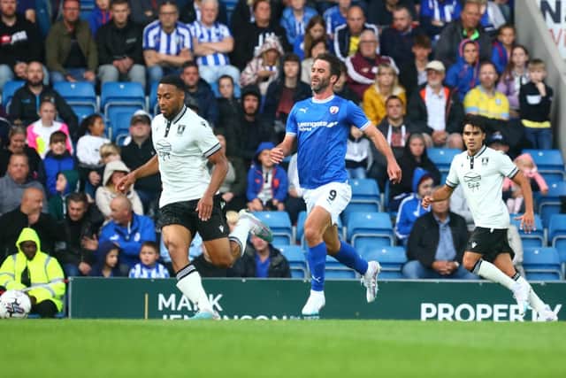 Will Grigg in action. Picture Tina Jenner