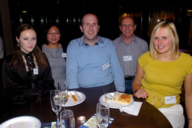 Pictured at the Crystal Bar, Carver Street, Sheffield, where a Casino Night was held in 2008 to raise funds for a bone scanner machine for Sheffield Childrens Hospital. Seen LtoR are  Natalie White, Susan Man, Rob Stepney, Martin Terry, and Carolyn Oates.