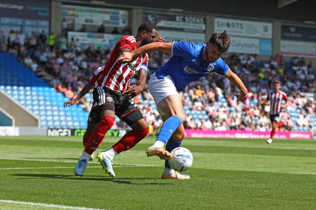 Action from the pre-season friendly between Chesterfield and Sheffield United. Pic by Tina Jenner