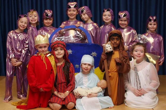 Pupils at Selston's Holly Hill Primary School staged a modern version of the nativity story entitled Christmas with the Aliens in 2009.