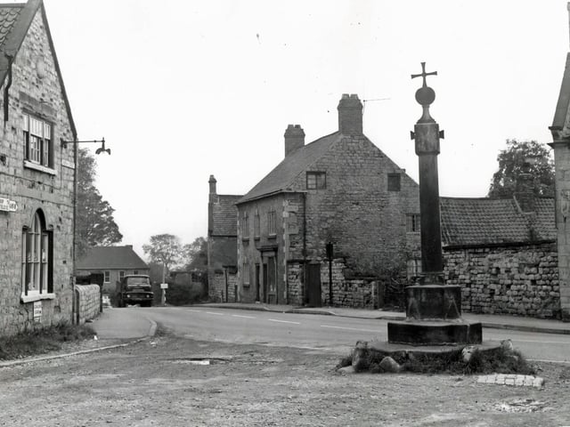 The cross in Church Street, Barlborough, 1965.