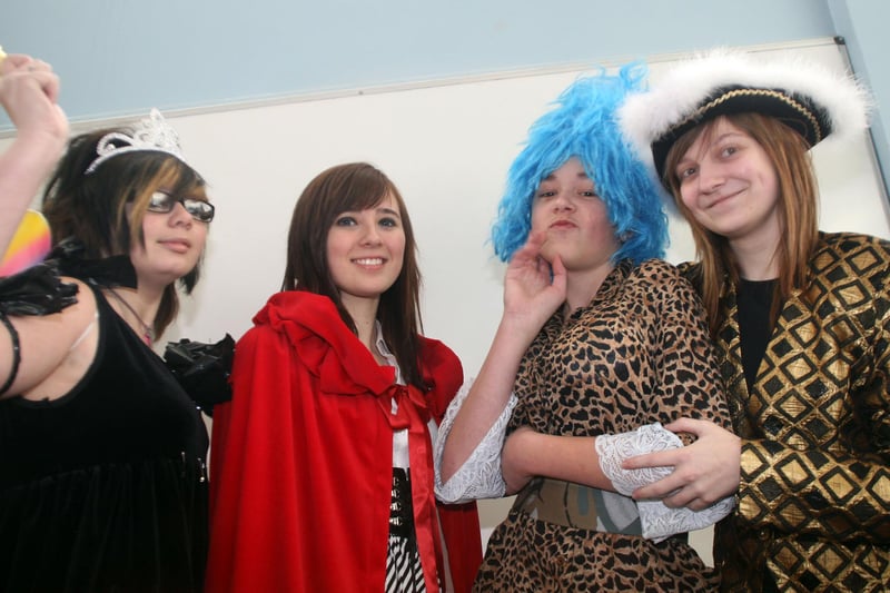 Leanne Sharpe, Elizabeth Hulbert, Ryan Smith, Kirsty Gibbons in Little Red Riding Hood at Deincourt School, North Wingfield in 2008.