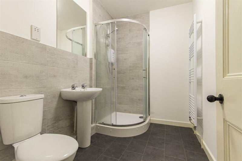 A modern shower room is on the upper floor where there is also the family bathroom containing a bath