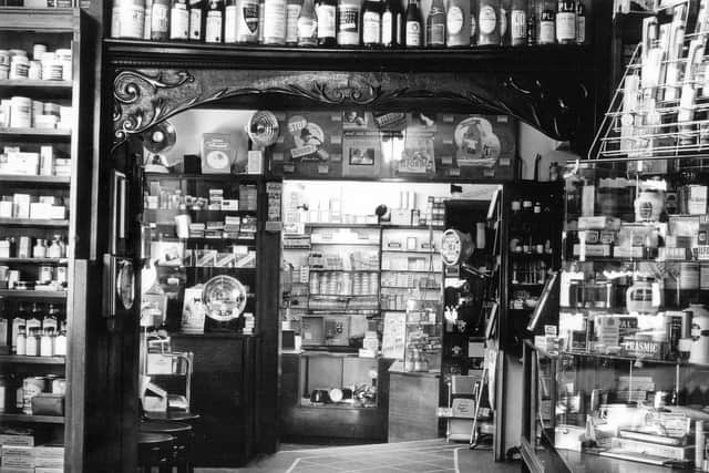 Looking into the photo section at John Dent's pharmacy.
