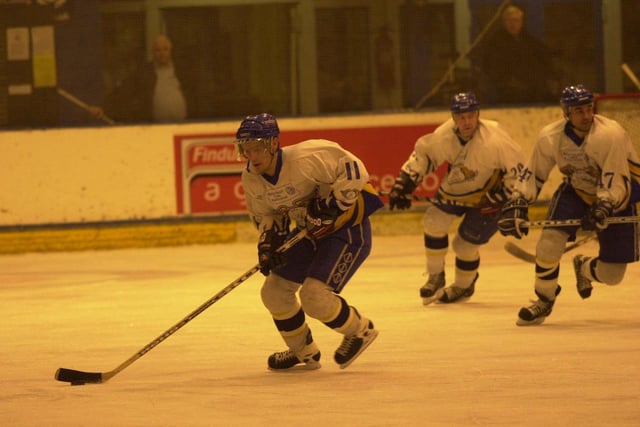Todd Dutiaume, Fife Flyers coach - and longest serving import in the club's history - icing in a game in 2002