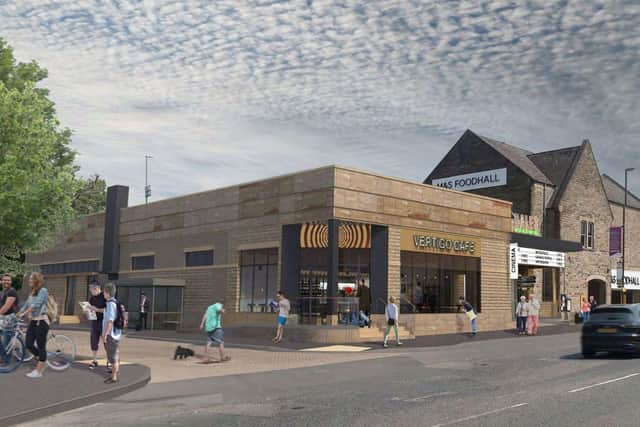 What the proposed cinema and cafe plans could look like. Image from Lathams Architects.