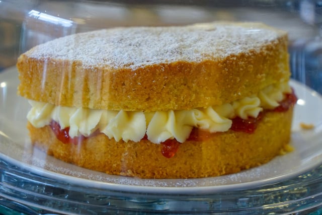 Jill and Sian pride themselves on the range of cakes, including Victoria sponge, that their cafe offers customers.