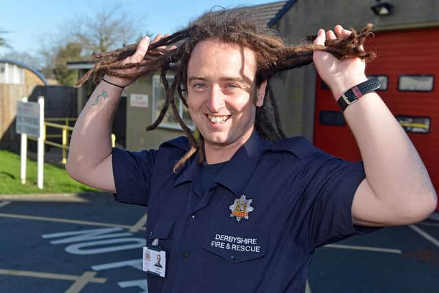 Bolsover firefighter Martin Mcshane will cut the dreadlocks he's had since 2007 next month.