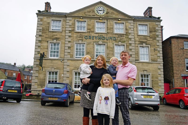 David and Nicola Briggs took over The Greyhound in Cromford in March. They are pictured with their children Ivy, Freddie and Elsie.