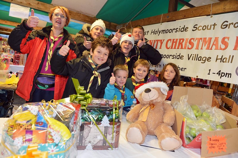 The 1st Hollymoorside Scout ran a stall at a previous Chesterfield Christmas lights switch-on.